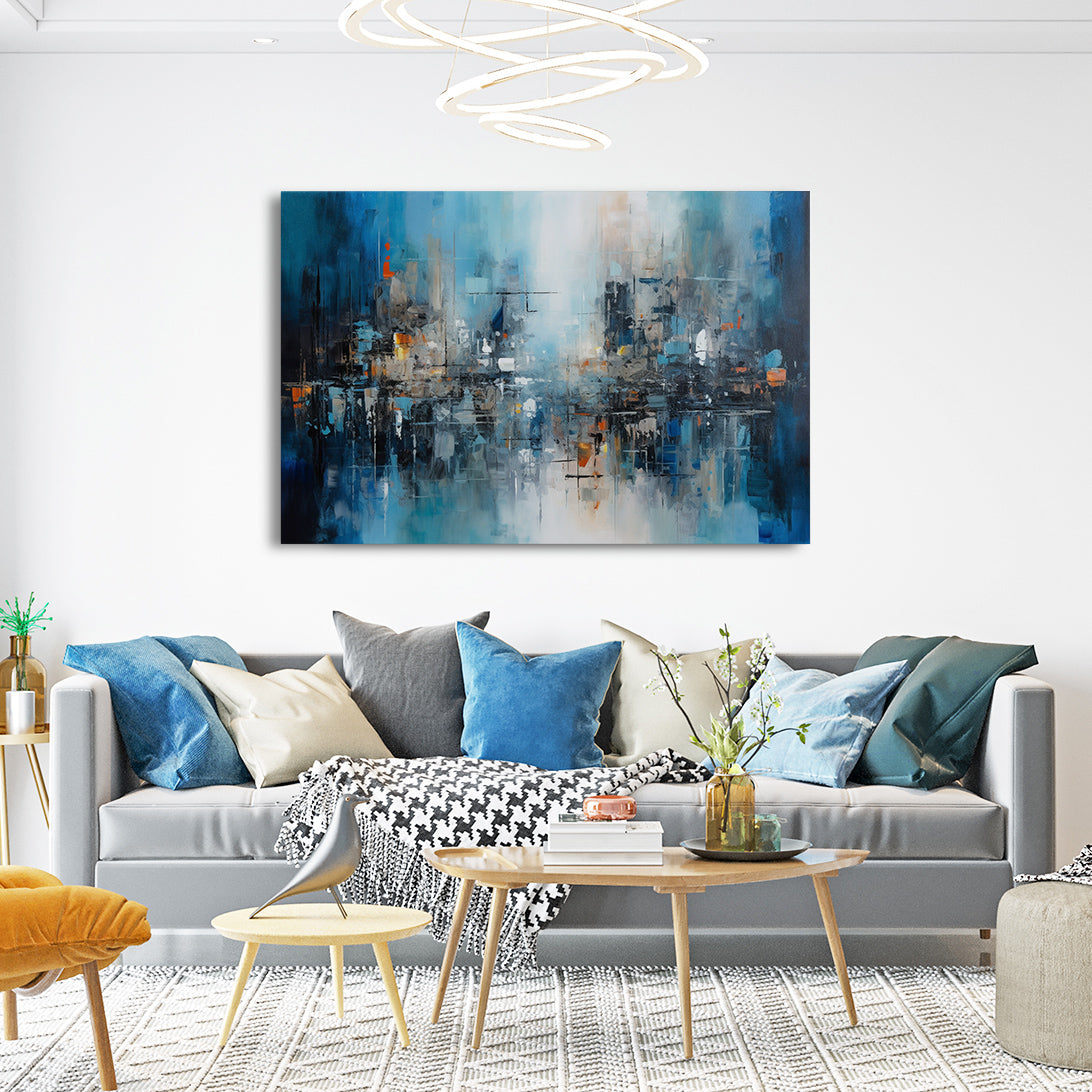 Tableau Contemporain Abstrait Bleu | TableauDecoModerne®
