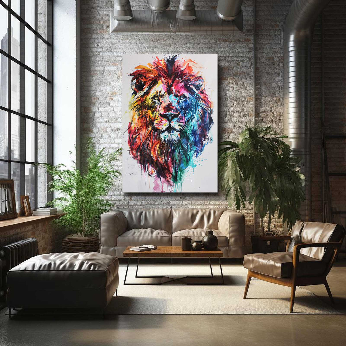 3 Affiches Chambre Enfant Garçon Hakuna Matata Lion Bébé Arc-en-Ciel - Toile 30x40cm Sans Cadre