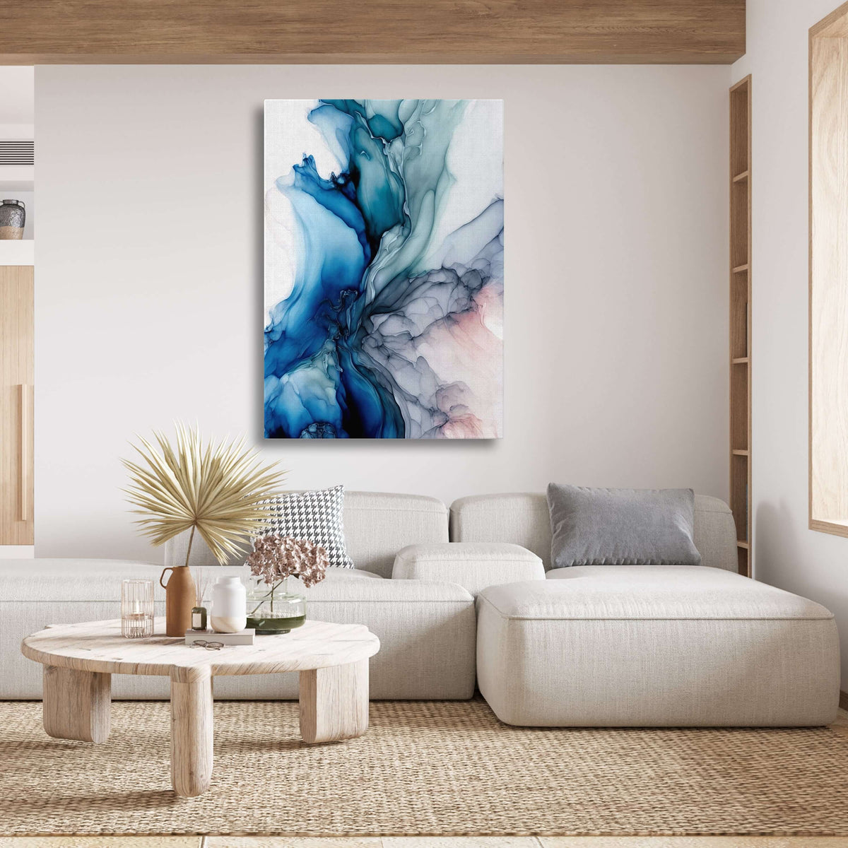 Tableau Abstrait Moderne Bleu et Blanc | TableauDecoModerne®