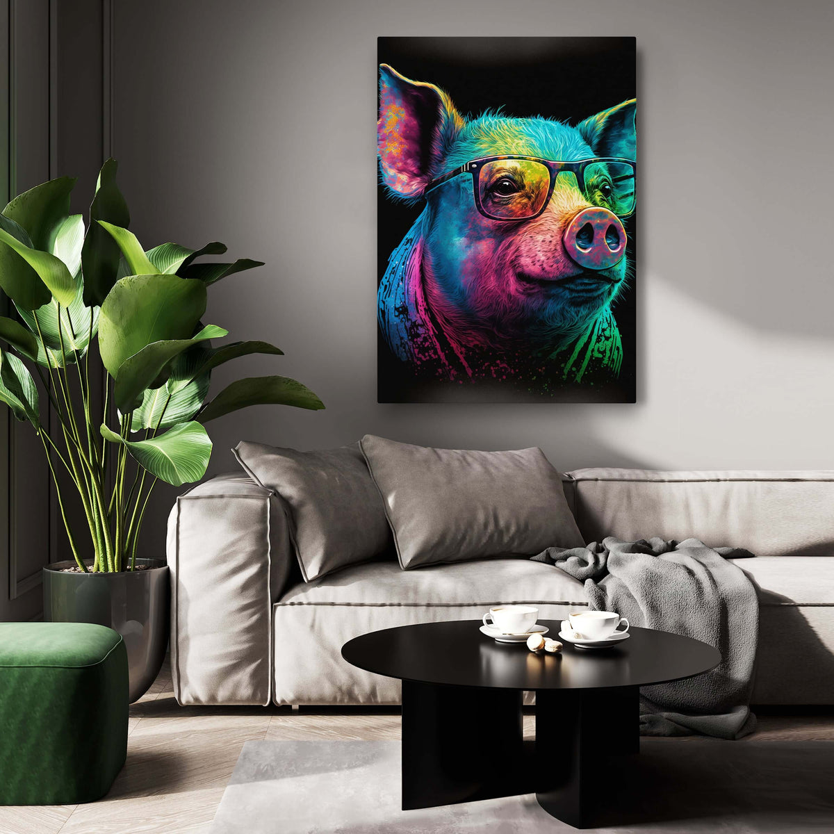 Pop Art Pig Painting | TableauDecoModerne®