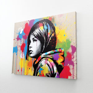 Portrait femme tableau street art | TableauDecoModerne®