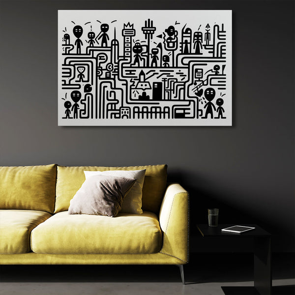 Tableau Abstrait Noir et Blanc | TableauDecoModerne®