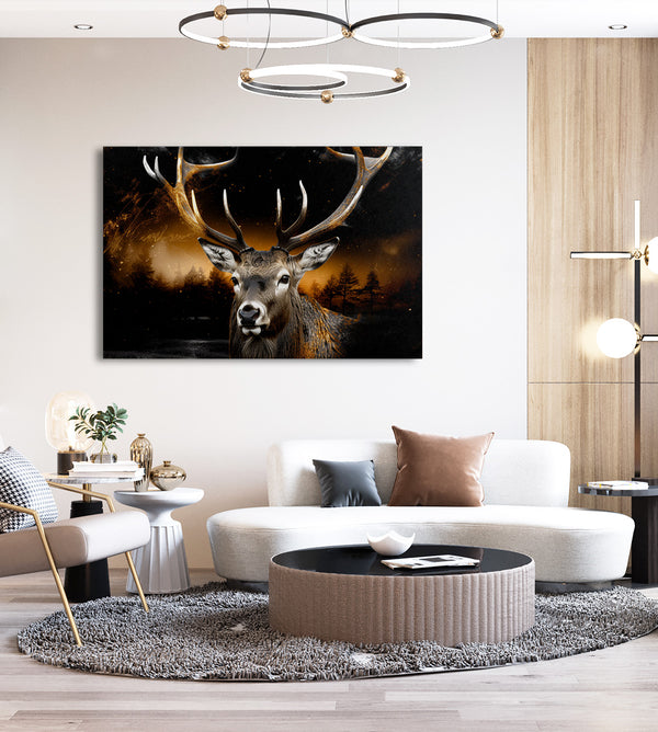 Tableau Cerf Bois | TableauDecoModerne®