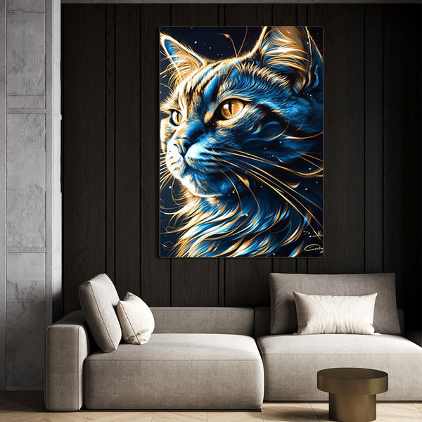 Tableau Chat Bleu | TableauDecoModerne®