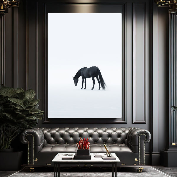 Tableau Cheval Noir et Blanc | TableauDecoModerne®