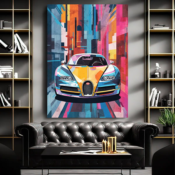 Tableau Coloré Voiture  | TableauDecoModerne®