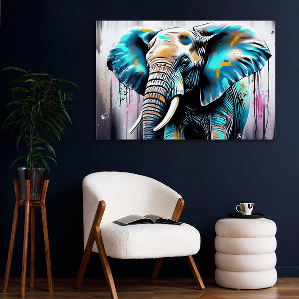 Tableau Elephant Bleu | TableauDecoModerne®