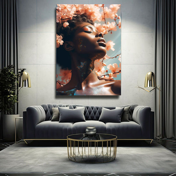 Tableau Femme Africaine Fleur | TableauDecoModerne®