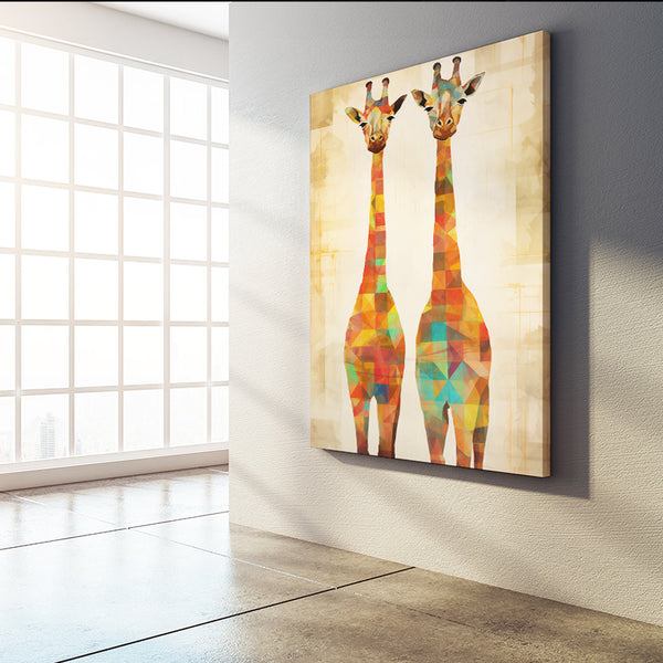 Tableau Girafes Coloré | TableauDecoModerne®