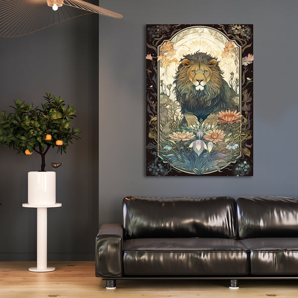 Tableau Lion Carte | TableauDecoModerne®