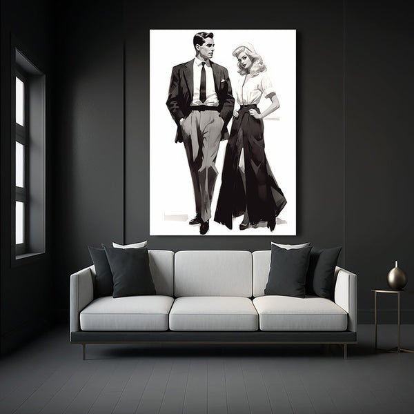 Tableau Noir et Blanc Couple | TableauDecoModerne®