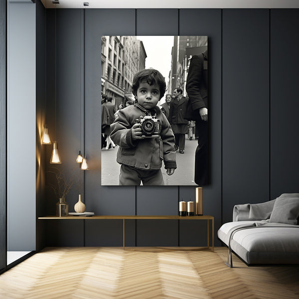 Tableau Enfant Noir et Blanc