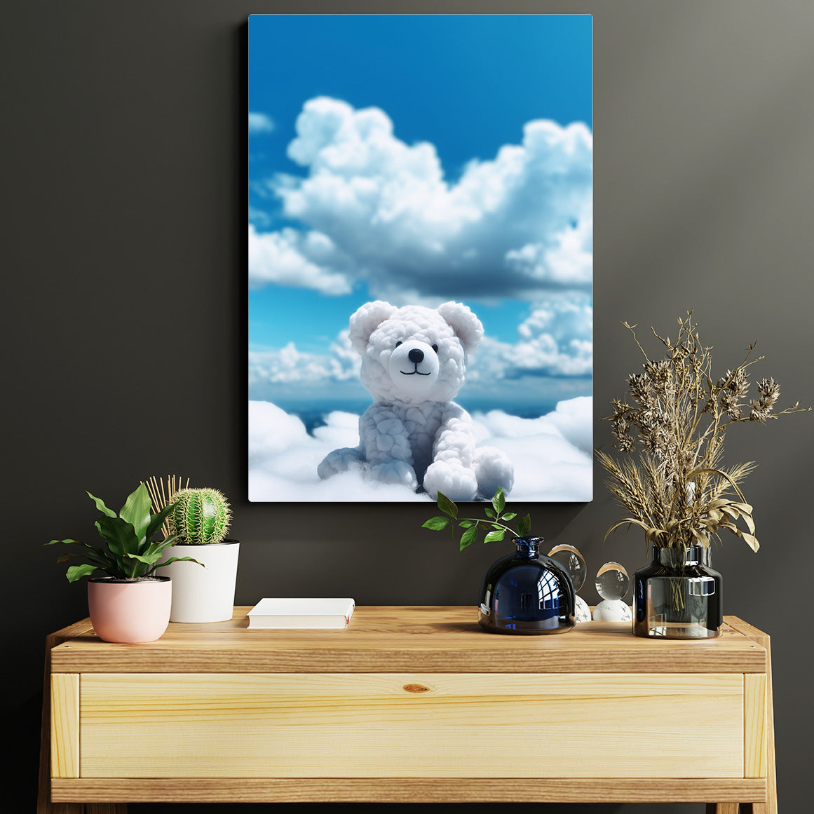Tableau Nuage - Décoration Murale Forme Nuage - Toile Neuve Sous Emballage