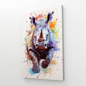 Tableau Rhinocéros Coloré | TableauDecoModerne®