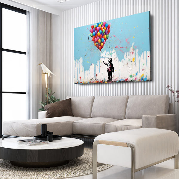 Tableau Street Art Enfant Ballon | TableauDecoModerne®