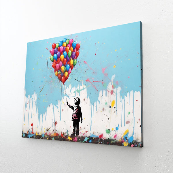 Tableau Street Art Enfant Ballon | TableauDecoModerne®