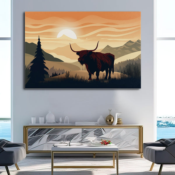 Tableau Vache Highland Paysage | TableauDecoModerne®