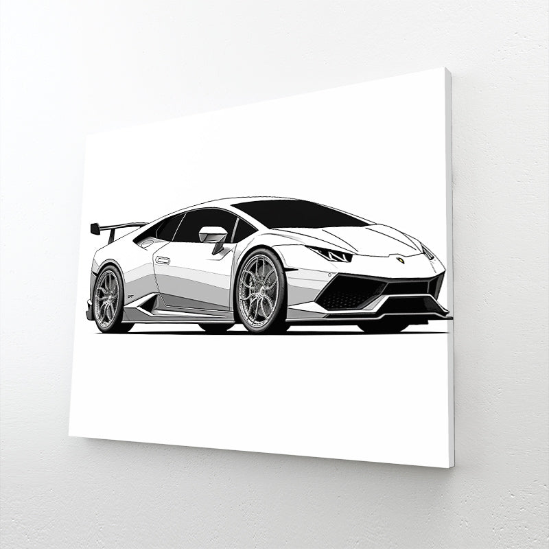 Tableau Noir Et Blanc Voiture main image 0
