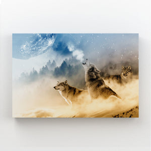 Tableau Loup des montagnes, triptyque