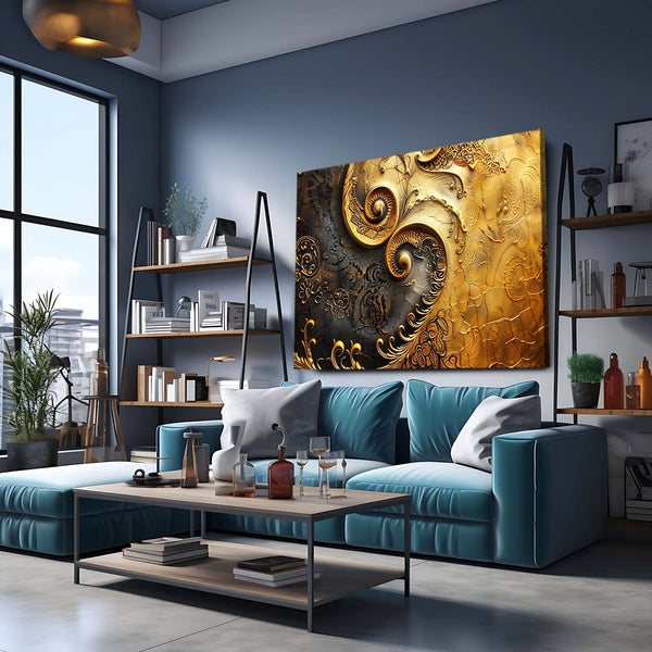 Arabesque Dorée Tableau Abstrait | TableauDecoModerne®