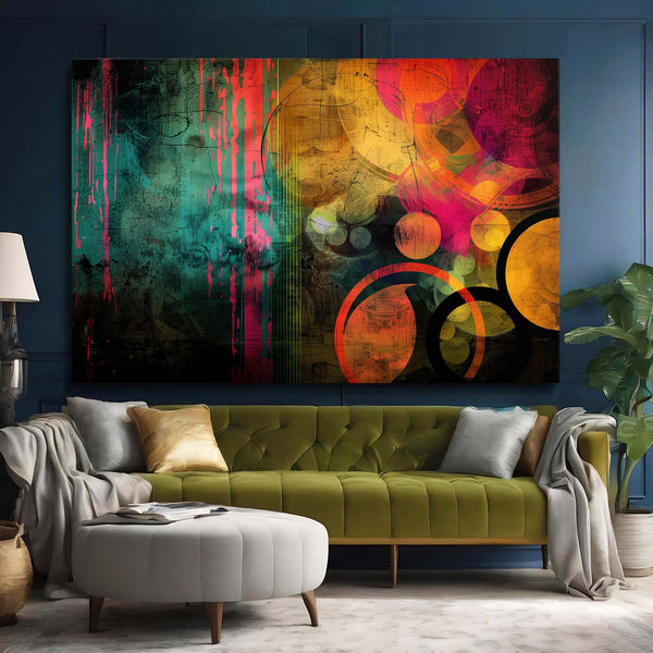 Cité Chromatique Tableau Abstrait | TableauDecoModerne®