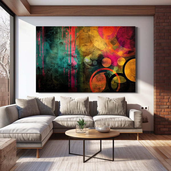 Cité Chromatique Tableau Abstrait | TableauDecoModerne®