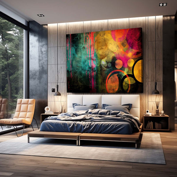 Cité Chromatique Tableau Abstrait | TableauDecoModerne®