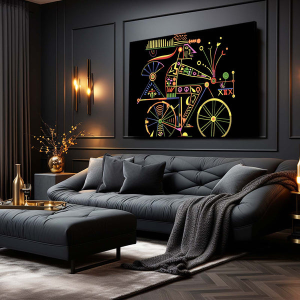Cycliste Abstrait Tableau Design | TableauDecoModerne®