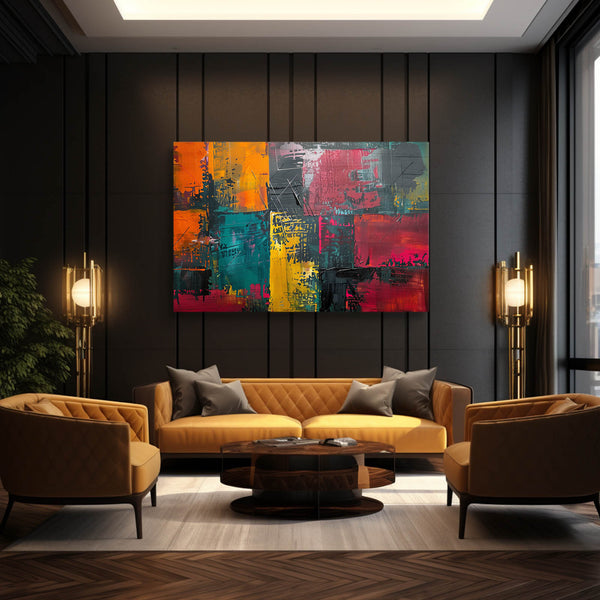 Éclat Chromatique Tableau Abstrait | TableauDecoModerne®