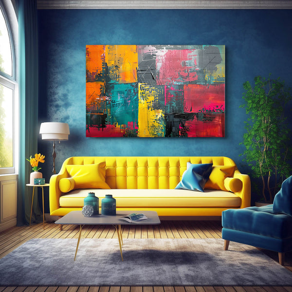 Éclat Chromatique Tableau Abstrait | TableauDecoModerne®