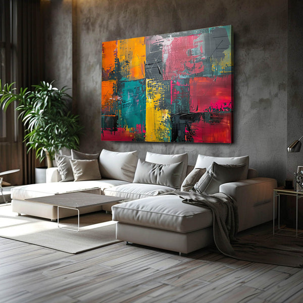 Éclat Chromatique Tableau Abstrait | TableauDecoModerne®