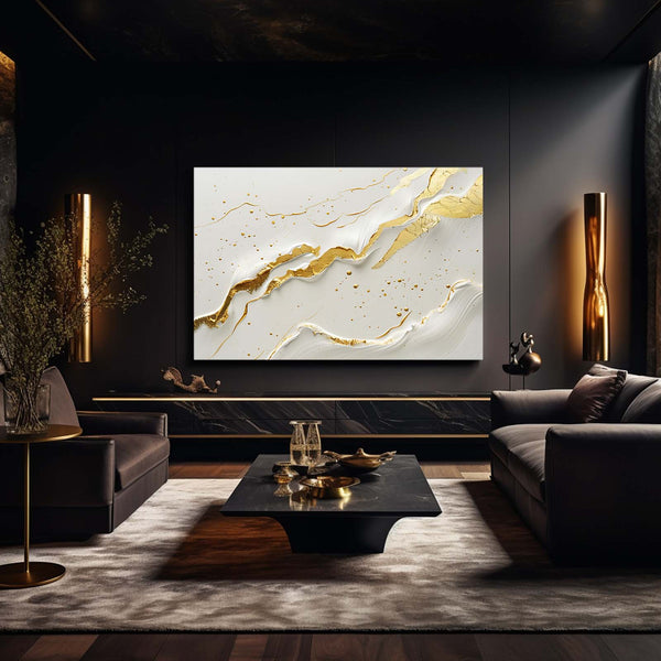 Éclats Dorés Tableau Abstrait | TableauDecoModerne®