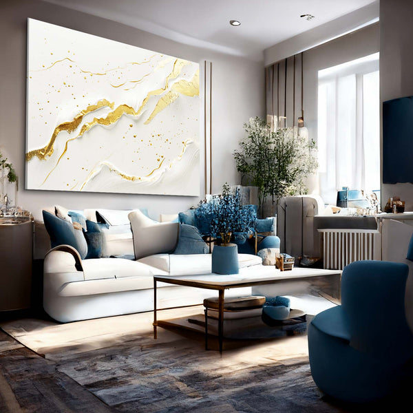 Éclats Dorés Tableau Abstrait | TableauDecoModerne®