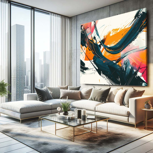 Élan Vibrant Tableau Abstrait | TableauDecoModerne®
