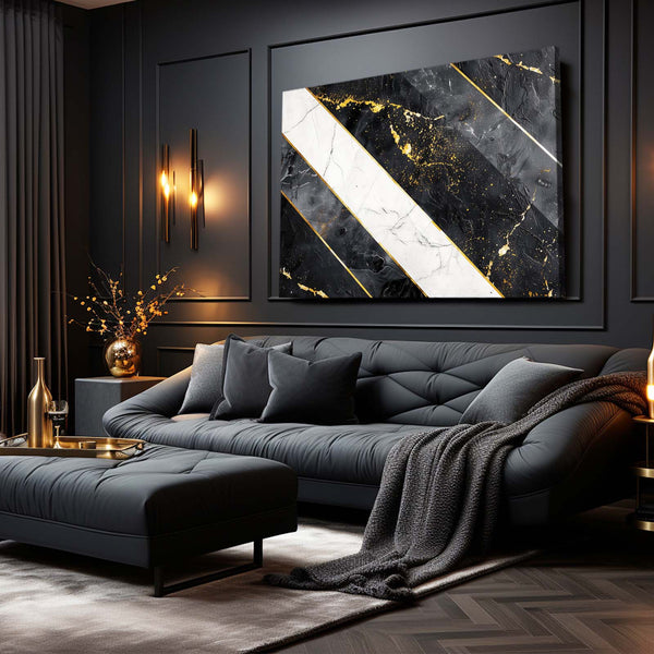 Élégance Nocturne Tableau Abstrait | TableauDecoModerne®