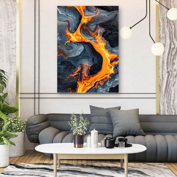 Flamme Volcanique Tableau Abstrait | TableauDecoModerne®