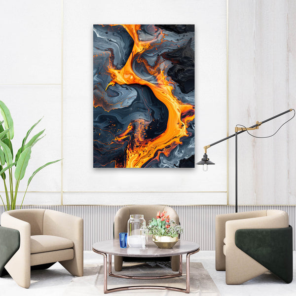 Flamme Volcanique Tableau Abstrait | TableauDecoModerne®