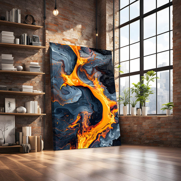 Flamme Volcanique Tableau Abstrait | TableauDecoModerne®