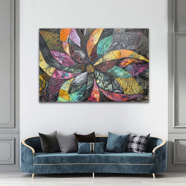 Fleur Éclatante Tableau Abstrait | TableauDecoModerne®