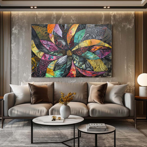 Fleur Éclatante Tableau Abstrait | TableauDecoModerne®