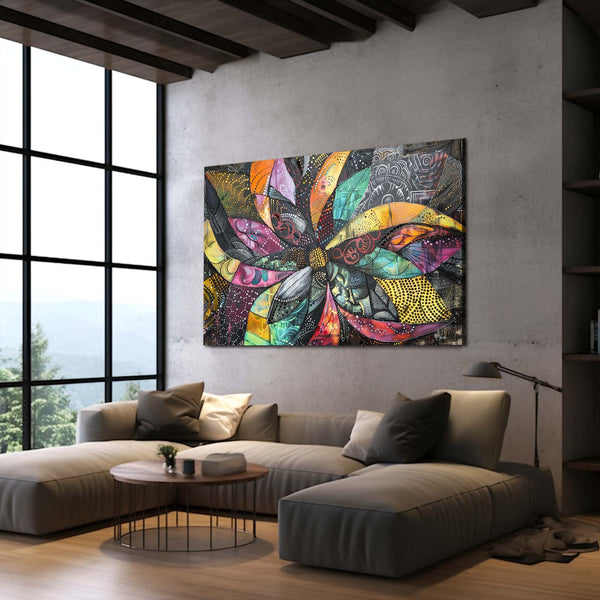 Fleur Éclatante Tableau Abstrait | TableauDecoModerne®