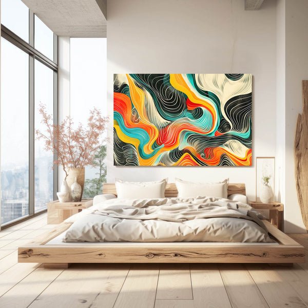 Flux Vibrant Tableau Abstrait | TableauDecoModerne®