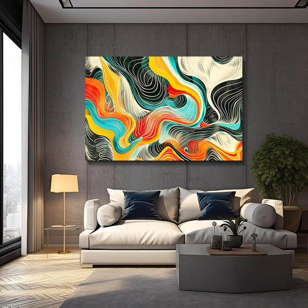 Flux Vibrant Tableau Abstrait | TableauDecoModerne®