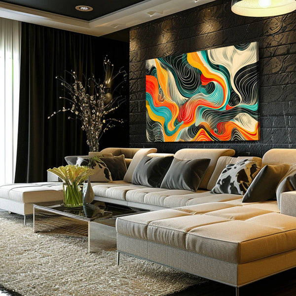 Flux Vibrant Tableau Abstrait | TableauDecoModerne®
