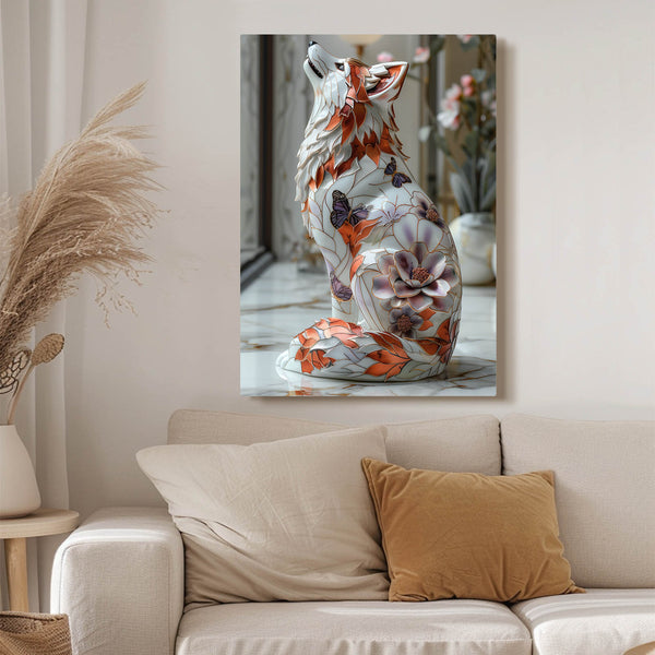 Loup Fleuri Tableau | TableauDecoModerne®