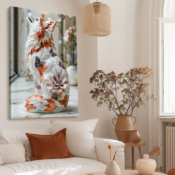 Loup Fleuri Tableau | TableauDecoModerne®