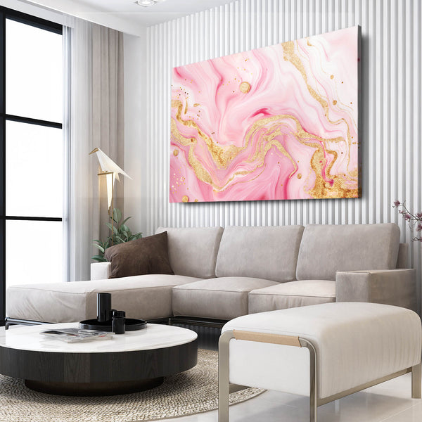 Marbre Abstrait Tableau Rose | TableauDecoModerne®
