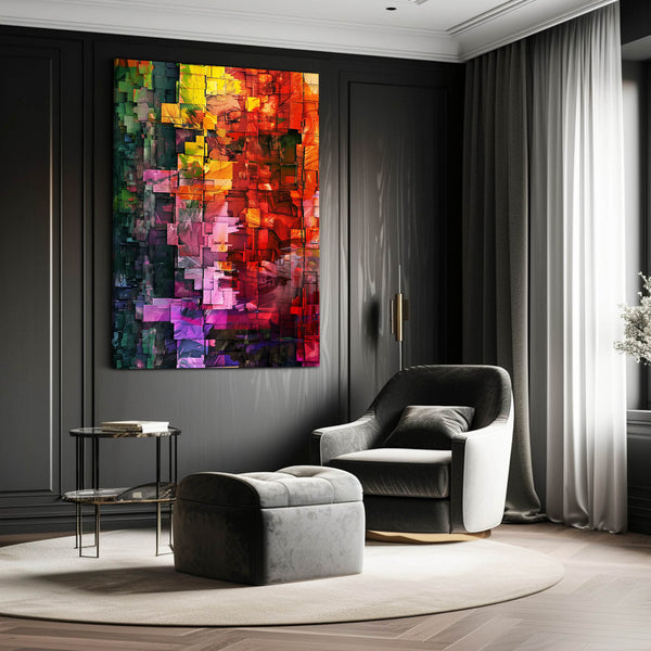 Mosaïque Chromatique Tableau Abstrait | TableauDecoModerne®