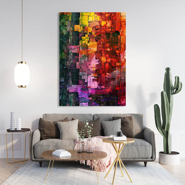 Mosaïque Chromatique Tableau Abstrait | TableauDecoModerne®