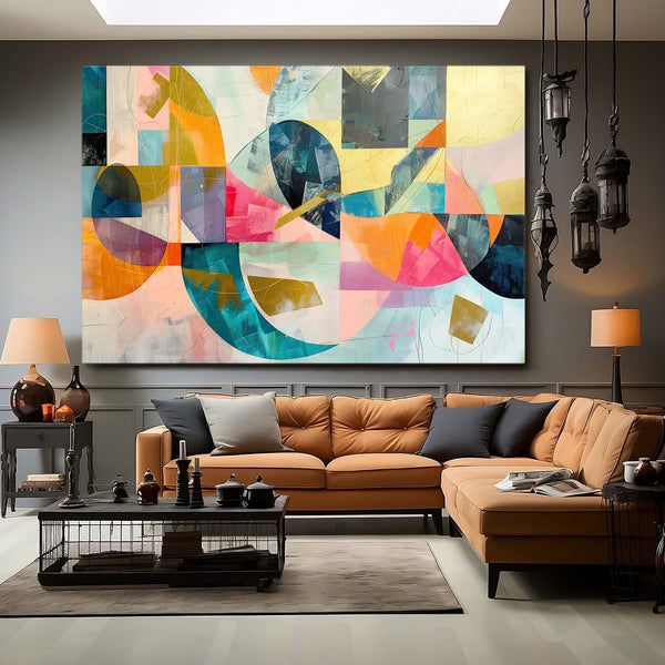 Mosaïque Colorée Tableau Abstrait | TableauDecoModerne®